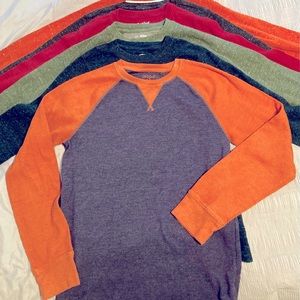 Lot of 6 Boys thermal long sleeve t-shirts - Like New Condition